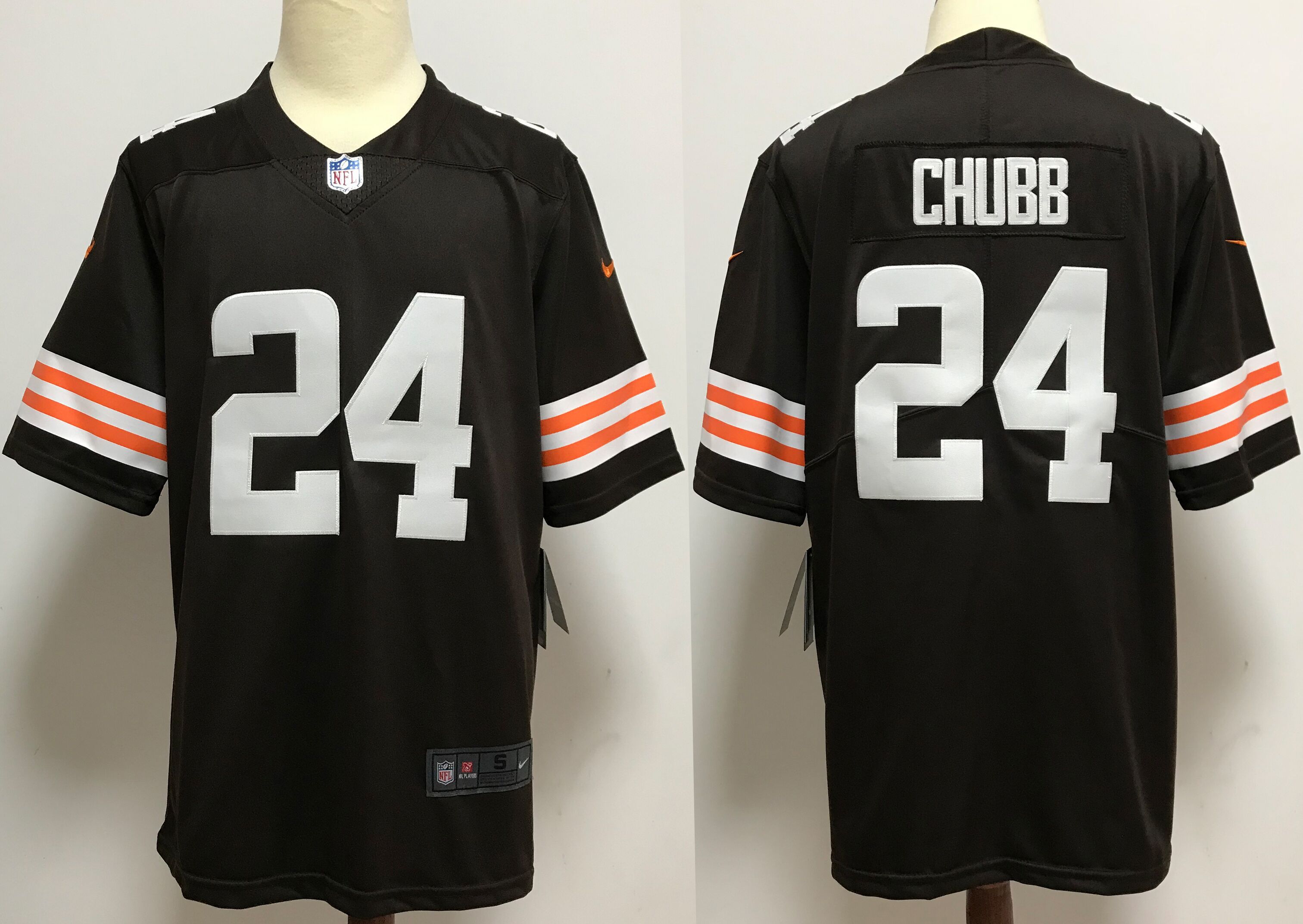 Men Cleveland Browns 24 Chubb brown Nike Vapor Untouchable Stitched Limited NFL Jerseys